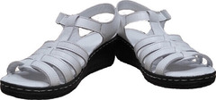 Женские кожаные сандалии босоножки белые AVK 111-2 White Black.