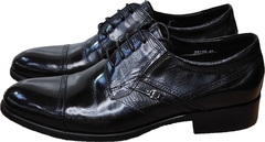 Блестящие туфли классические мужские Rossini Roberto 2YR1158 Black Leather.