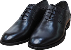 Черные классические туфли оксфорды мужские Luciano Bellini F2201 Black Leather.