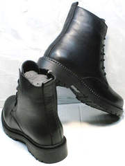 Модные демисезонные ботинки под мартинсы осень весна женские Misss Roy 252-01 Black Leather.