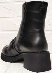 Ботильоны зимние ботинки женские на каблуке 6 см Guero 264-2547 Black.