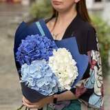 Photo of 3 hydrangeas in a bouquet «Lviv rain»