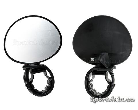 Зеркало заднего вида для велосипеда овальное (70х56 мм) на левую или правую сторону руля - пластик
