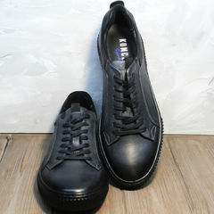 Осенние мужские туфли кеды Komcero 9K9154-734 Black-Grey