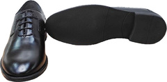 Кожаные оксфорды мужские туфли классика Luciano Bellini F2201 Black Leather.