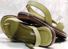 Женские летние сандали босоножки с ремешком Evromoda 454-411 Olive.
