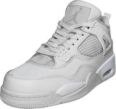 Летние кожаные мужские кроссовки белые Nike Air Jordan Retro 4 All White.