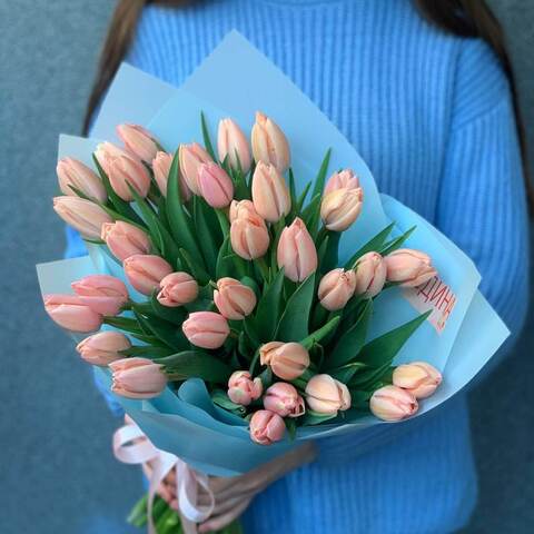 Bouquet of 35 premium tulips «Thijs Boots», Flowers: Tulipa