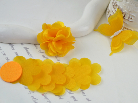 Заготовка для квітки з блискучої органзи жовта