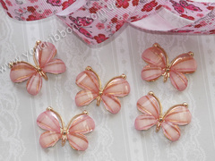 Декор Метелики з камінців рожево-коралові