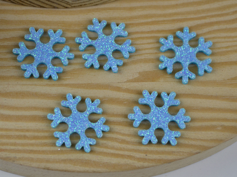 М'ягкий декор Сніжинка гліттерна світло блакитна
