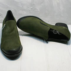Повседневные туфли из натуральной кожи женские демисезонные Miss Rozella 503-08 Khaki.