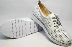 Белые женские туфли полуспортивные GUERO G177-63 White.