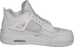 Мужские белые кожаные кроссовки аир джордан Nike Air Jordan Retro 4 All White.