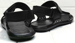 Кожаные босоножки мужские сандалии в спортивном стиле Zlett 7083 Black.