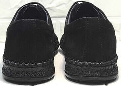 Легкие мокасины туфли мужские натуральная кожа летние стиль casual Luciano Bellini 91754-S-315 All Black.
