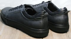 Черные кожаные кроссовки мужские Komcero 9K9154-734 Black-Grey