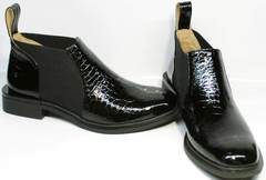 Короткие ботильоны ботинки без шнурков Ari Andano 721-2 Black Snake.