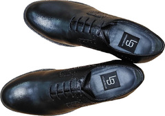 Модные свадебные туфли мужские кожаные классические Luciano Bellini F2201 Black Leather.