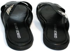 Кожаные сандали мужские Giorgio Armani 101 01Black.
