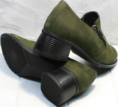 Красивые туфли женские комфорт на каблуке 5 см демисезонные Miss Rozella 503-08 Khaki.