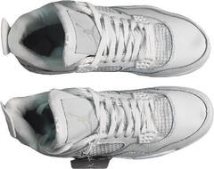 Белые кожаные мужские кроссовки летние Nike Air Jordan Retro 4 All White.