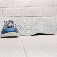 Голубые кроссовки туфли с белой подошвой женские летние sport casual Wollen P029-2096-24 Blue White.