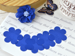 Заготовки пелюсток для квітів з тканини сині 40 мм (12 шт)