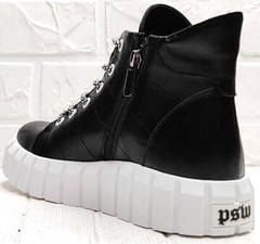 Модные ботинки кеды черные женские Maria Sonet 330k Black.