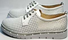 Купить дерби туфли женские с перфорацией GUERO G177-63 White.