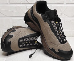 Модные кроссовки salomon мужские Salomon XT-SLATE Advanced Beige Black.