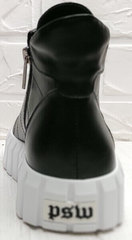 Высокие черные кеды ботинки женские кожаные Maria Sonet 330k Black.