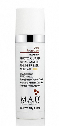 M.A.D. Skincare Матирующий крем-праймер с защитой SPF 50 | Photo Guard SPF 50 Matte Finish Primer – Neutral