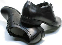 Красивые мужские туфли на шнурках Ikoc 060-1 ClassicBlack.