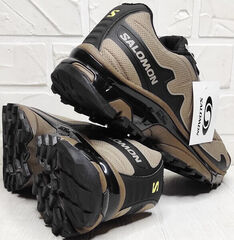 Непромокаемые кроссовки мужские саломон Salomon XT-SLATE Advanced Beige Black.