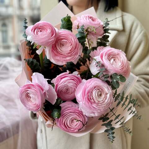 Photo of Pink bouquet of fantastic ranunculi «Romantic dreams»