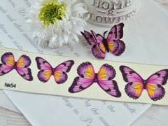 Метелики для вирізання 4 шт рожево-жовті №54