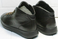 Коричневые ботинки кеды кожаные мужские Ikoc 1770-5 B-Brown.