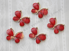 Декор Метелики з камінців червоні