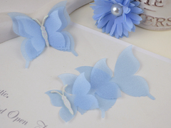 Заготовки для метеликів з блискучої органзи блакитні (на 2 метелика)