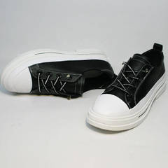 Модные туфли туфли кеды женские El Passo sy9002-2 Sport Black-White.