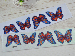 Метелики  для вирізання 4 шт помаранчево-сині №40