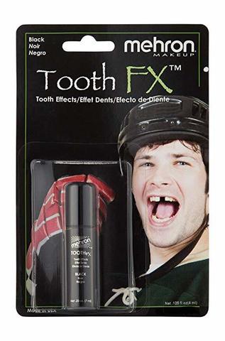 MEHRON Фарба для зубів Tooth FX with Brush for Special Effects - Black (Чорна), 4 мл