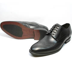 Туфли под черный костюм мужские кожаные Ikos 1157-1 Classic Black.