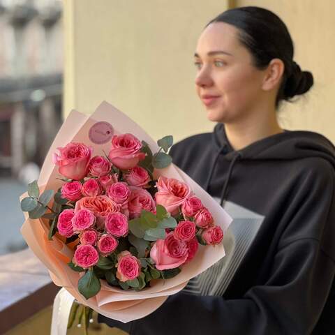 Photo of Bright bouquet with peony roses «Dream Adventure»