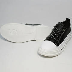 Черно белые женские кроссовки с подошвой туфель El Passo sy9002-2 Sport Black-White.