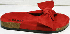 Стильные шлепки сандали женские модные Comer SAR-15 Red.