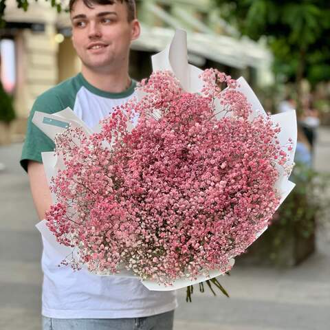 19 branches of gypsophila in a bouquet «Barbie's Dawn», Flowers: Gypsophila, 19 branches