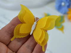 Заготовки для метеликів з блискучої органзи жовто-гарячі (на 2 метелика)