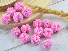 Помпоны из фатина розовые 23 мм